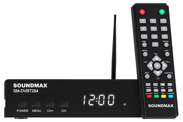 Тюнер Soundmax SM-DVBT284 черный 2200₽