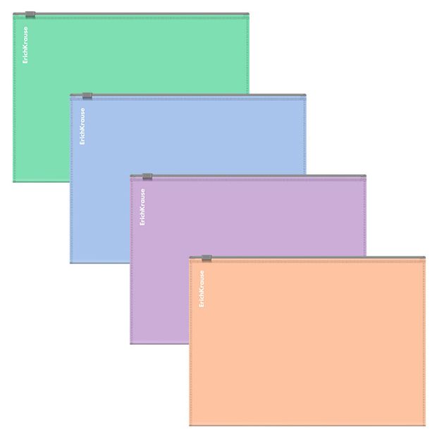 Zip-пакет ErichKrause Matt Pastel Bloom пластиковый A5+ непрозрачный, 1 шт в ассортименте