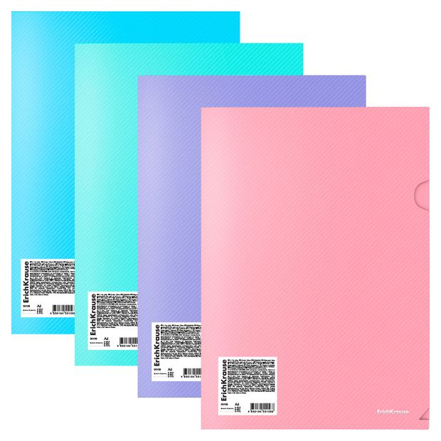 Папка-уголок ErichKrause Diagonal Pastel пластиковая A4 непрозрачная 1 шт в ассортименте 48₽