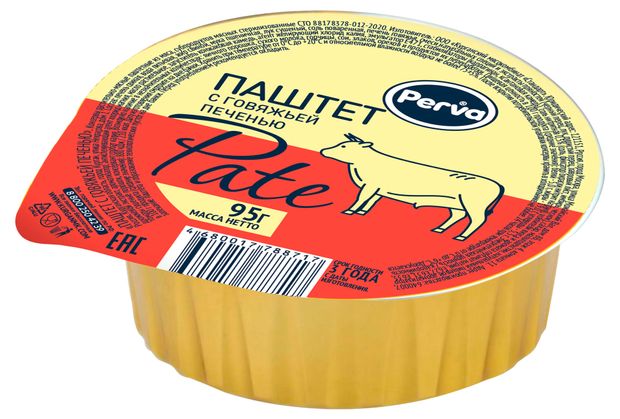 Паштет Perva Деликатесный с говяжьей печенью, 95 г