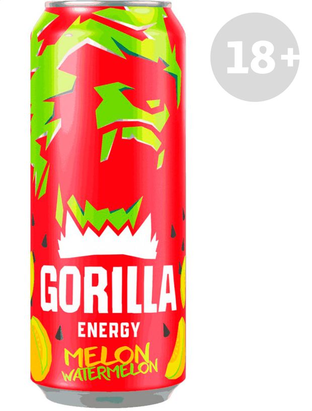 Напиток энергетический Gorilla Watermelon с арбузом и дыней 450 мл 100₽