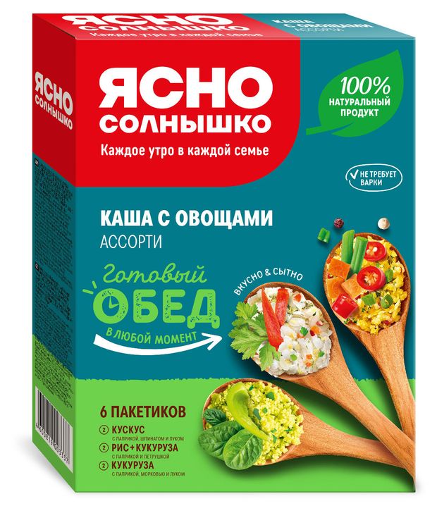 Каша с овощами Ясно солнышко Ассорти 6х40 г 201₽