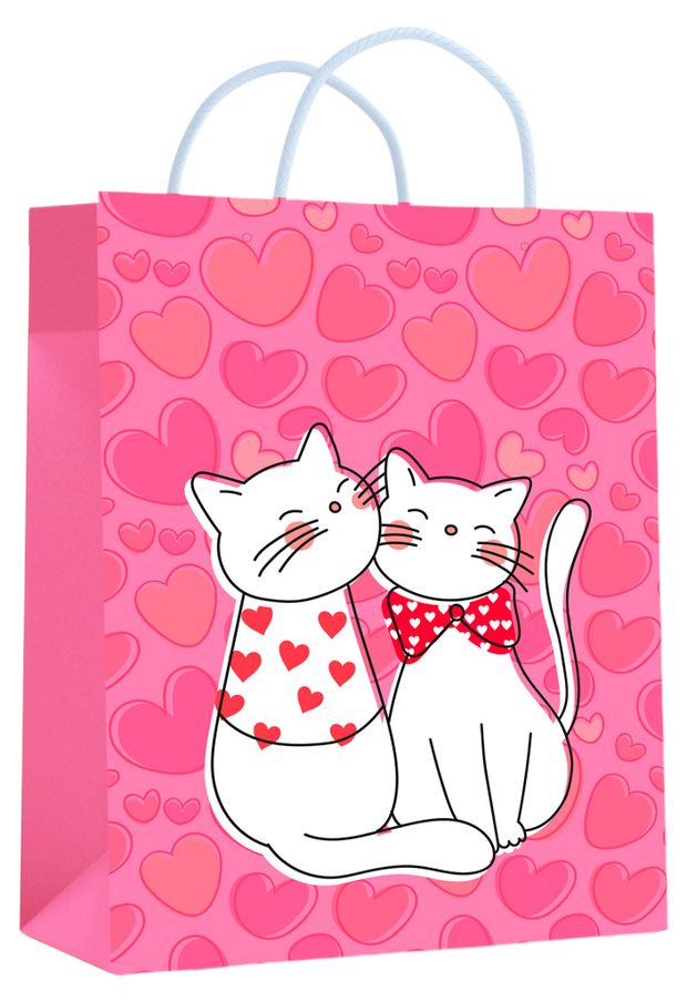 Пакет подарочный Centrum Обнимающиеся котики 26х32х12 см 1 шт 95₽