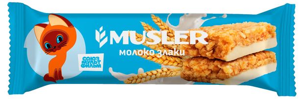 Батончик Musler Молоко злаки 30 г 37₽