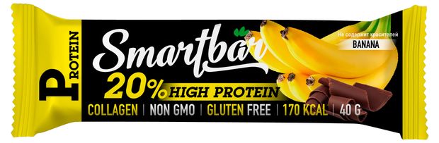 Батончик протеиновый Smartbar Банан в темной глазури 40 г 85₽
