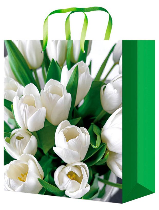 Пакет подарочный Miland Стандарт Цветы 264х327х136 см 1 шт в ассортименте 105₽