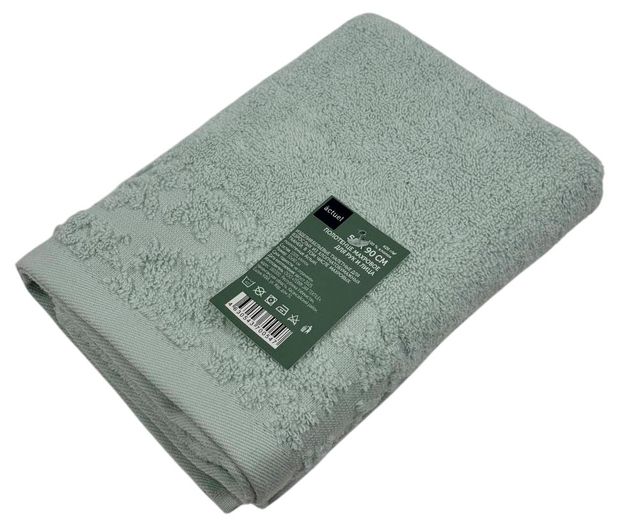 Полотенце махровое Actuel хлопок банное зеленое, 50х90 см