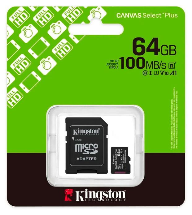 Карта памяти Kingston U1 SDCS364GB 800₽