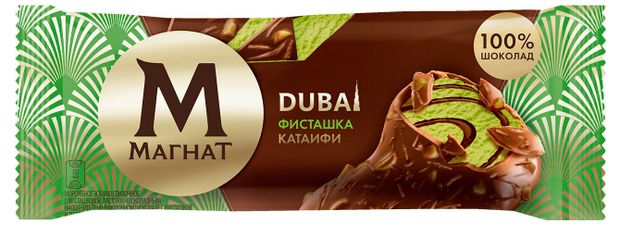 Мороженое сливочное Магнат Dubai Эскимо фисташка катаифи, 63 г