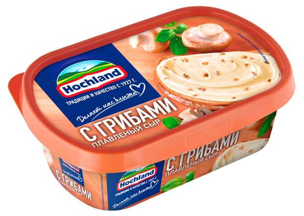 Сыр плавленый с грибами Hochland ванночка 55 БЗМЖ 200 г 160₽