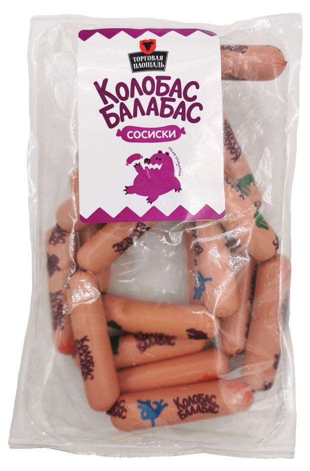 Сосиски Торговая площадь Колобас-Балабас (0,9-1,1 кг), 1 упаковка ~ 1 кг