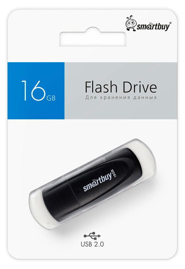 Флэш-накопитель SmartBuy USB 2.0 черный 16GB