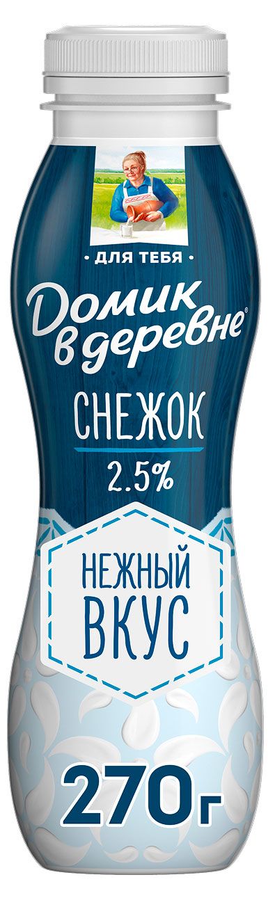 Напиток кисломолочный Снежок Домик в деревне охлажденный 2,5% БЗМЖ, 270 г