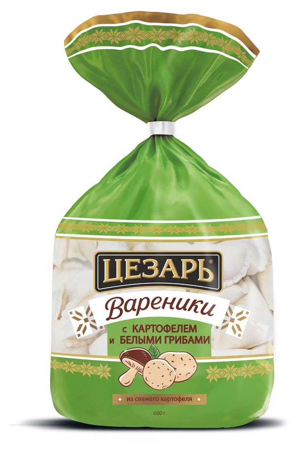 Вареники сытные Цезарь с картофелем и белыми грибами, 600 г