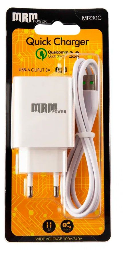 Сетевое зарядное устройство Red Line GC-09 QC3.0 белое + Кабель micro, 1 м