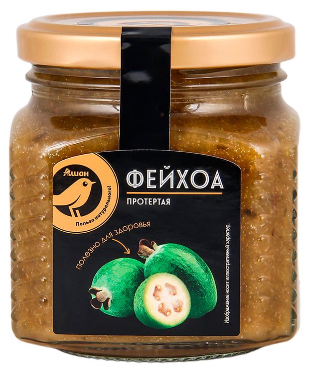 Фейхоа АШАН Золотая птица протертая с сахаром, 310 г