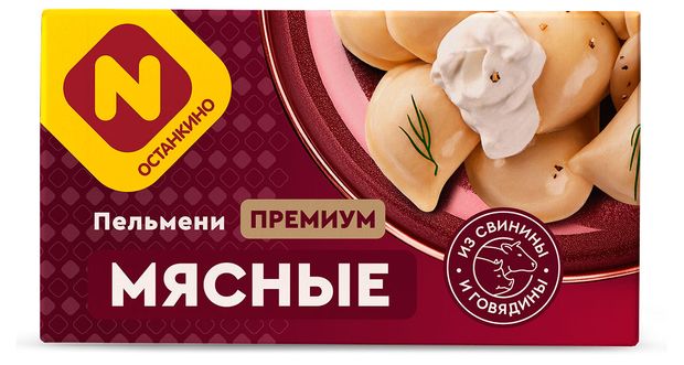 Пельмени мясные Останкино премиум замороженные 400 г 160₽