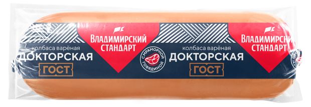 Колбаса вареная Владимирский стандарт Докторская с мраморной говядиной ГОСТ 14 кг 780₽