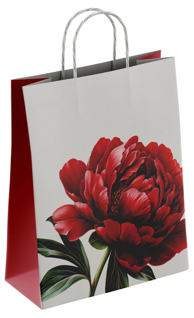 Пакет подарочный бумажный ПЗБМ Пион, 25х22х12 см