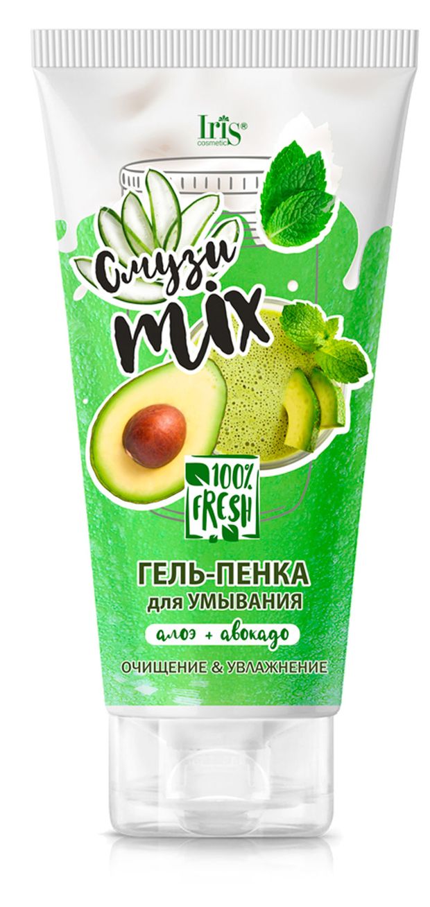 Гель-пенка для умывания Iris алоэавокадо серии Смузи mix Беларусь 170 г 170₽