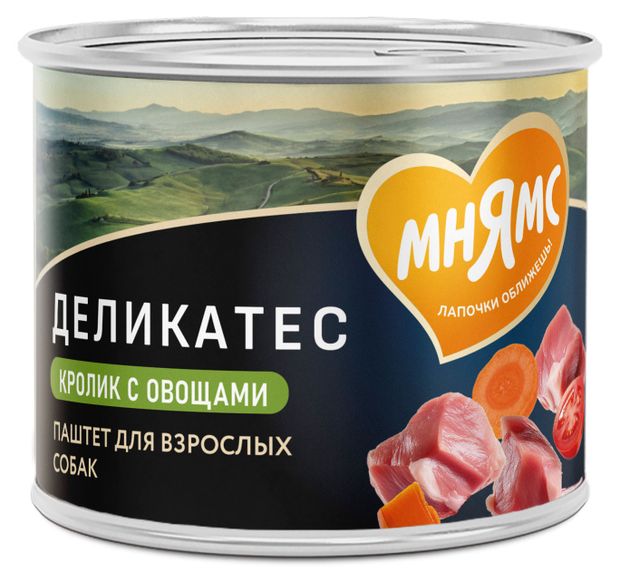 Корм влажный для собак всех пород Мнямс Деликатес Паштет из кролика с овощами Касуэла по-мадридски, 200 г