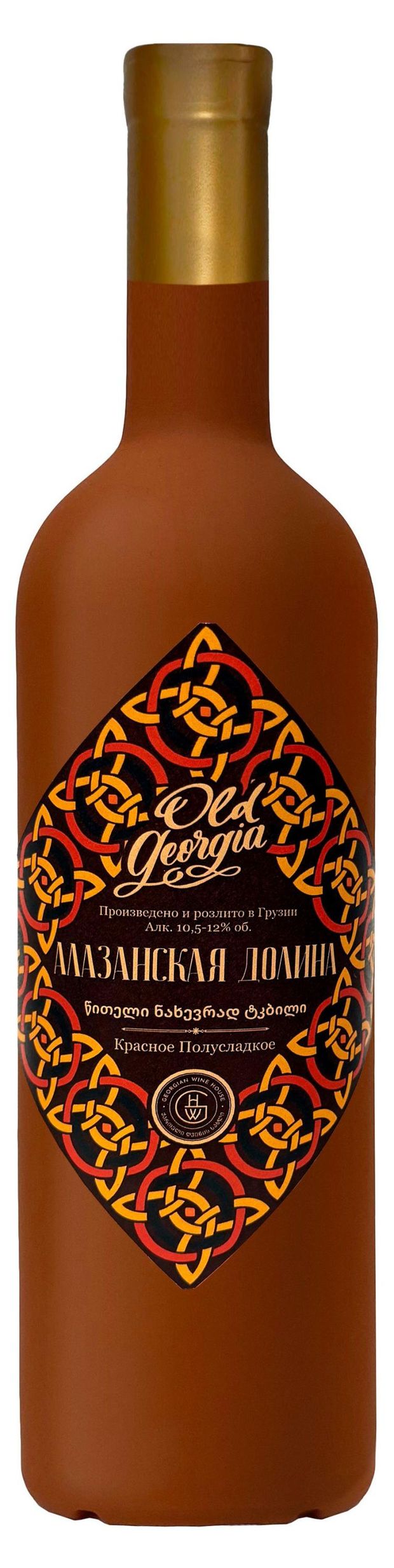 Вино Old Georgia Алазанская долина красное полусладкое Грузия, 0,75 л