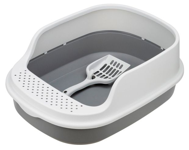 Туалет для кошек HOMECAT Frost Touch с высоким бортом и совком, 48х35,5х18,5 см