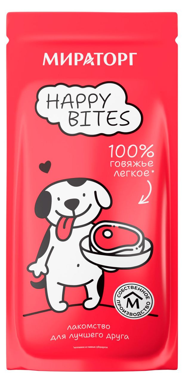 Лакомство для собак Мираторг Happy Bites говяжье легкое, 40 г