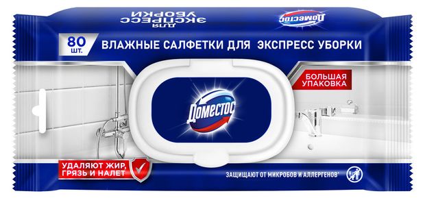 Влажные салфетки Доместос для экспресс уборки, 80 шт