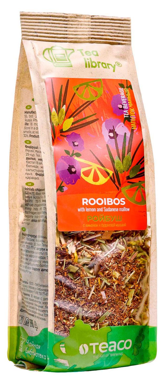 Напиток чайный TEACO Ройбуш с лимоном и мальвой, 100 г
