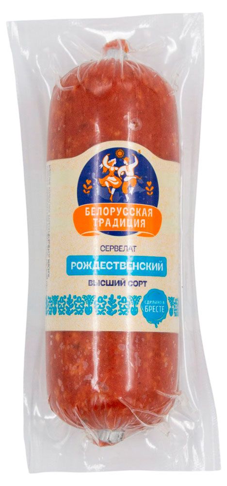 Колбаса варено-копченая Белорусская традиция Сервелат Рождественский Беларусь 300 г 230₽