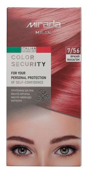 Краска стойкая для волос Mirada Milan Color security 7/56 Яркий махагон, 112 мл