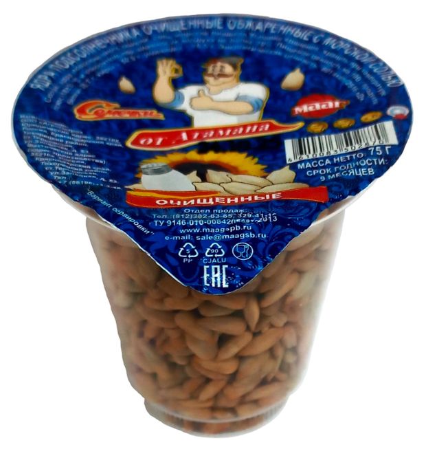 Семечки подсолнечные от Атамана очищенные обжаренные с моркой солью, 75 г