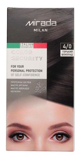 Краска для волос Mirada Milan Color security Горький шоколад 4/0
