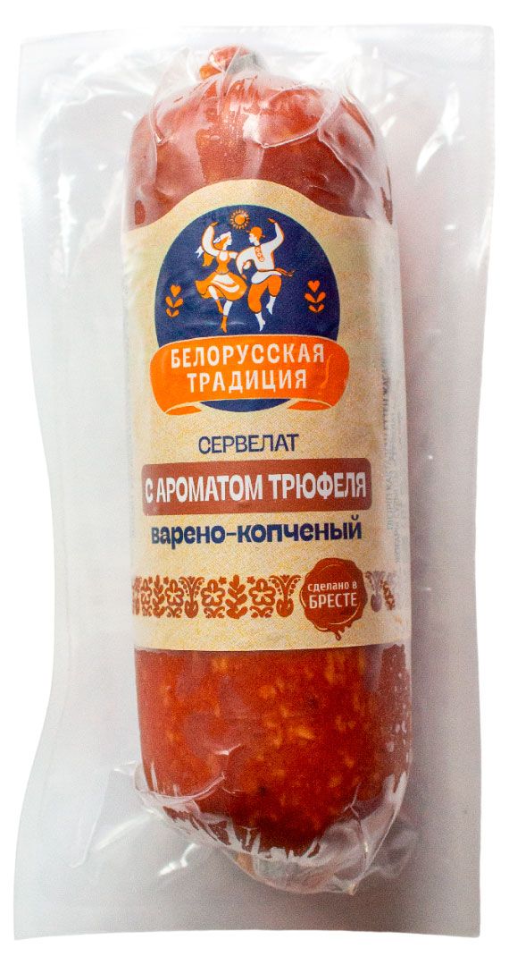 Колбаса варено-копченая Белорусская традиция Сервелат с ароматом трюфеля Беларусь, 300 г