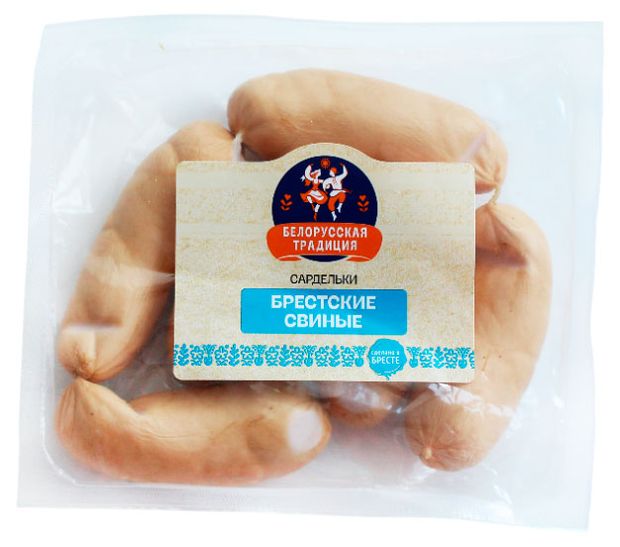 Сардельки вареные Белорусская традиция Бретские свиные Беларусь, 430 г