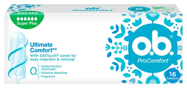 Тампоны Ob ProComfort Super Plus 6 капель Франция 16 шт 320₽