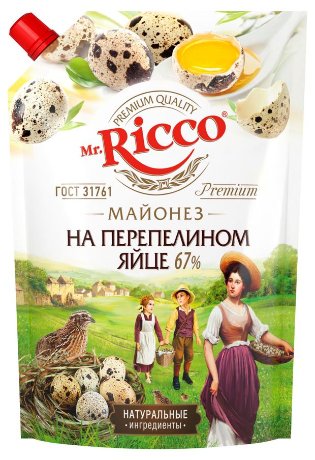 Майонез на перепелиных яйцах Mr.Ricco 67% охлажденный, 800 мл