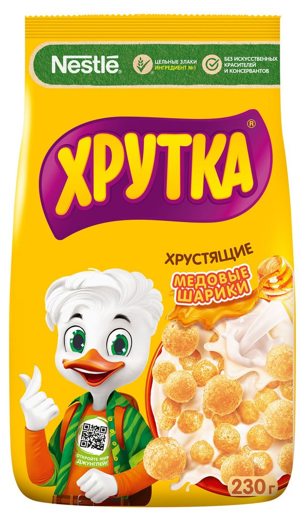 Готовый завтрак ХРУТКА Мультизлаковые медовые шарики обогащенные кальцием, 230 г