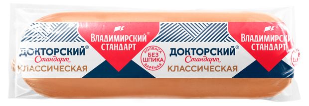 Колбаса вареная Владимирский стандарт Докторский стандарт Классическая без шпика 250 г 42₽
