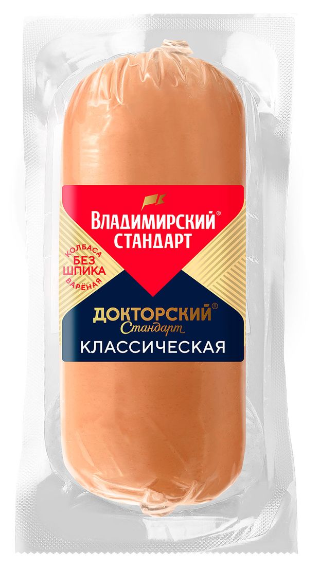 Колбаса вареная Владимирский стандарт Докторский стандарт Классическая без шпика 1 сорт, 500 г