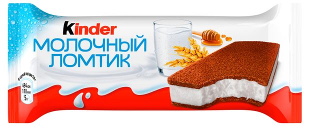 Пирожное бисквитное Kinder Молочный ломтик с медом и злаками Германия, 28 г