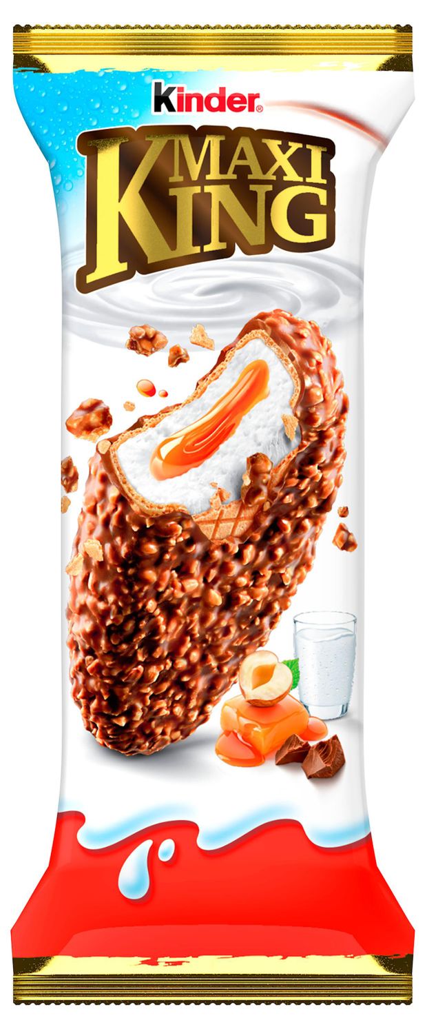 Пирожное снек вафля Kinder Maxi King с шоколадом и дроблеными лесными орехами Германия охлажденное 35 г 115₽