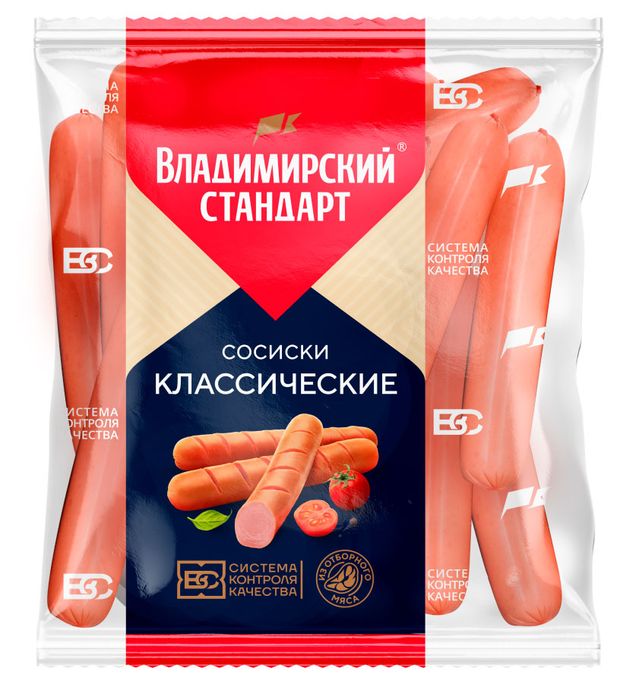 Сосиски Владимирский стандарт Классические 600 г 330₽