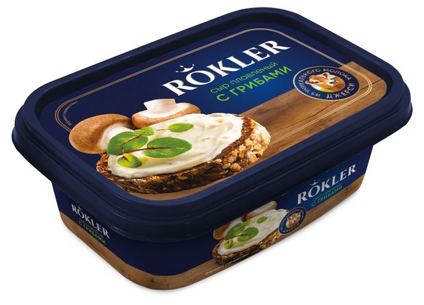 Сыр плавленый Rokler с грибами из молока коров Джерси БЗМЖ 180 г 200₽