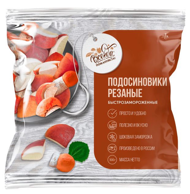 Грибная смесь Грибы Подосиновики резаные Всегда пожалуйста быстрозамороженные 300 г 330₽