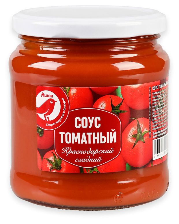 Соус томатный АШАН Красная птица Краснодарский сладкий, 460 г