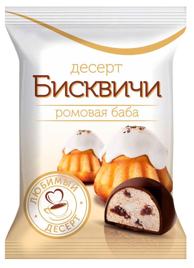 Конфеты Кондитер Профи Бисквичи со вкусом Ромовая баба в глазури, вес