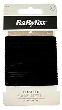 Резинки для волос BaByliss черные, 28 шт