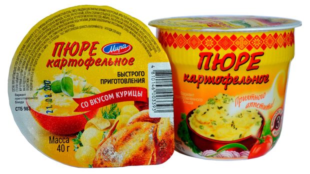 Пюре картофельное быстрого приготовления Мира со вкусом курицы Беларусь, 40 г